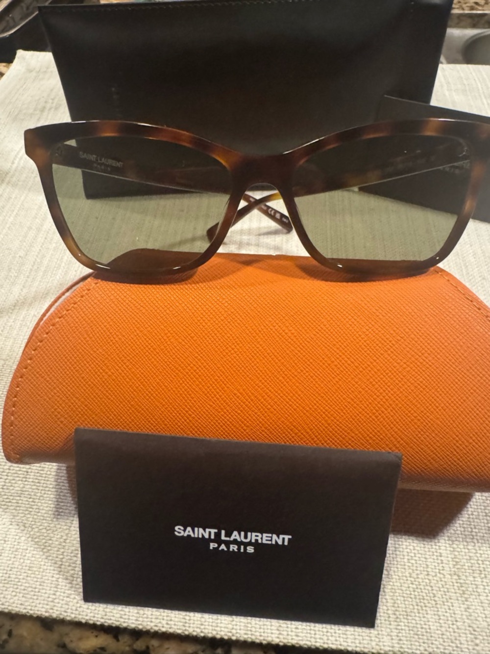 Saint Laurent Women’s Tortoise Sunglasses - Brown with Case - Picture 1 of 7
